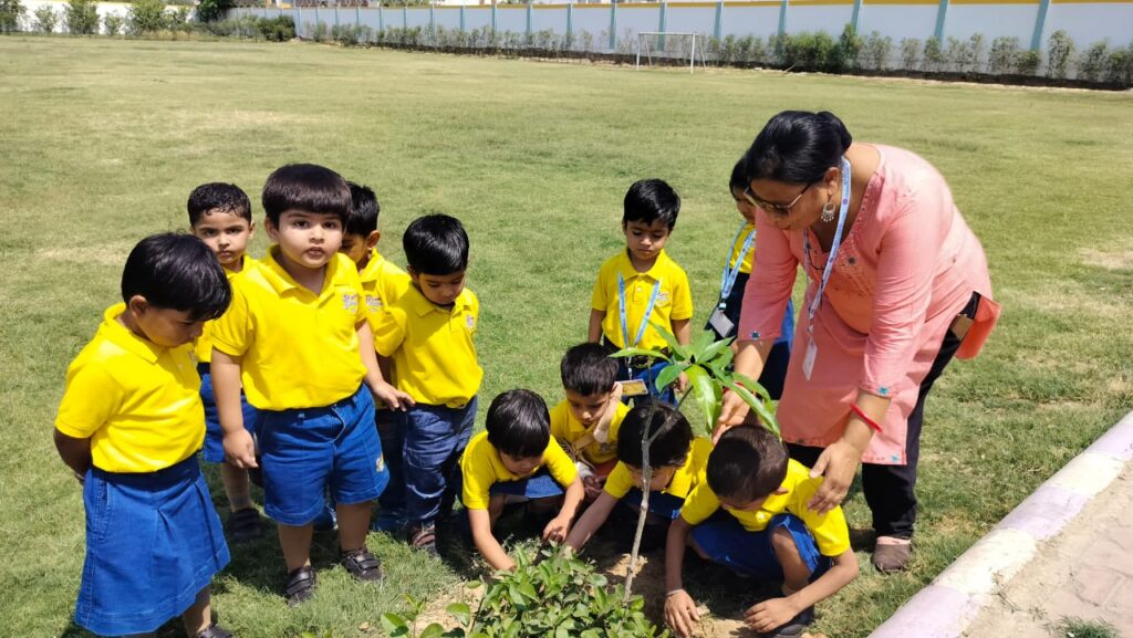 Earth Day plantation in the school premises at GNPLS.
