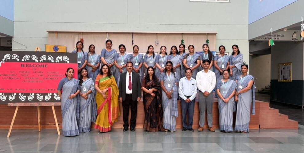 Group photo of teachers and trainers after completing the Teachers Enrichment Programme 2025 at Greater Noida Podar Learn School, themed “The Symphony of Learning: Creating Harmony in Classrooms”